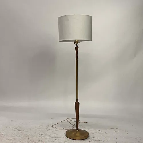 Mid-Century Walnut & Brass Floor Lamp - LI393