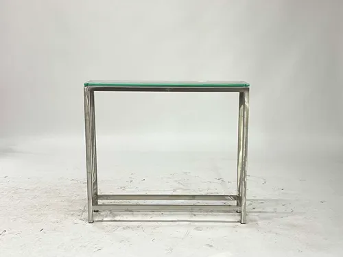 Steel & Laminated Glass Console Table