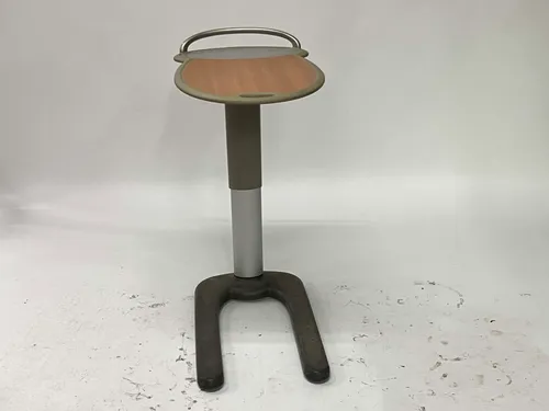 Wood Veneer Hospital Bedside Table with Fork Base