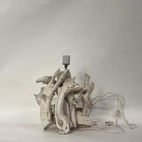 White Washed Driftwood Table Lamp - LI352