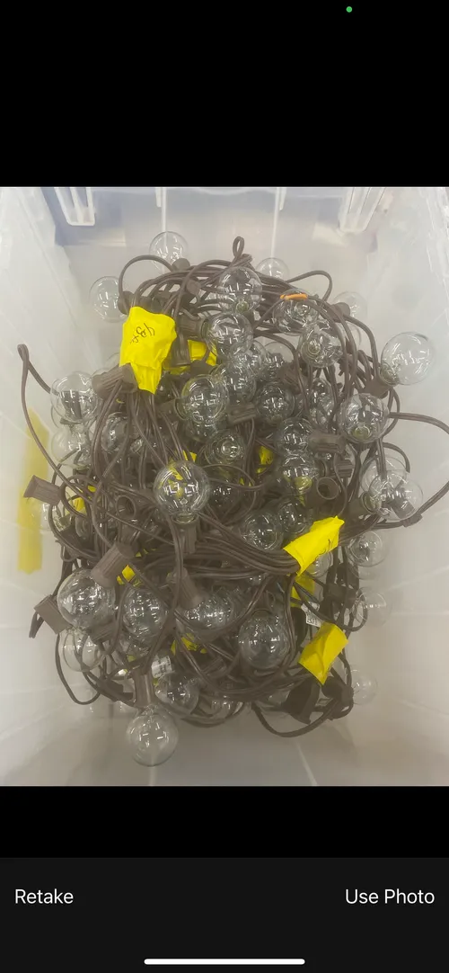 19' Brown Wired Market String Lights