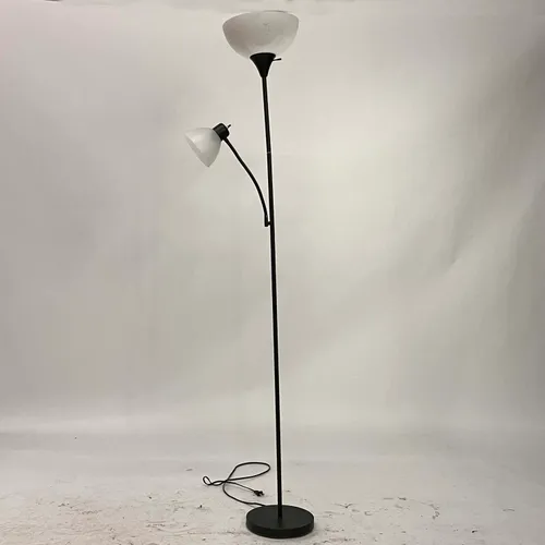 Black 2-Light Torchiere Floor Lamp - LI391