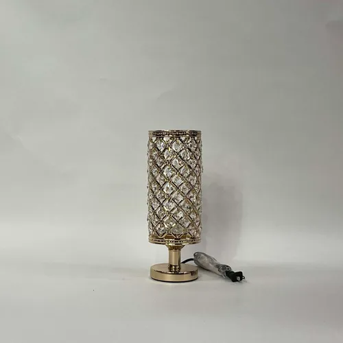 Polished Gold & Crystal Pillar Table Lamp - LI16