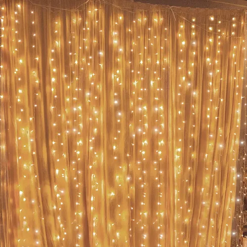 300ct White LED Curtain String Lights
