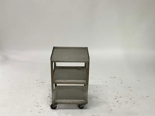 Aged Steel 3-Tier Rolling Cart