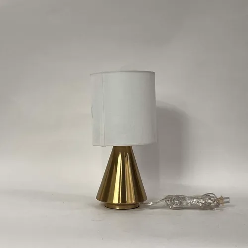 Brass Cone Table Lamp with White Shade - LI129