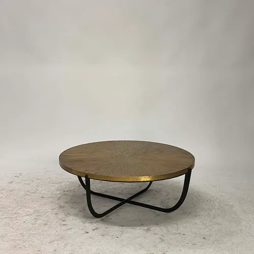 Round Black & Gold Burst Coffee Table - TA228125