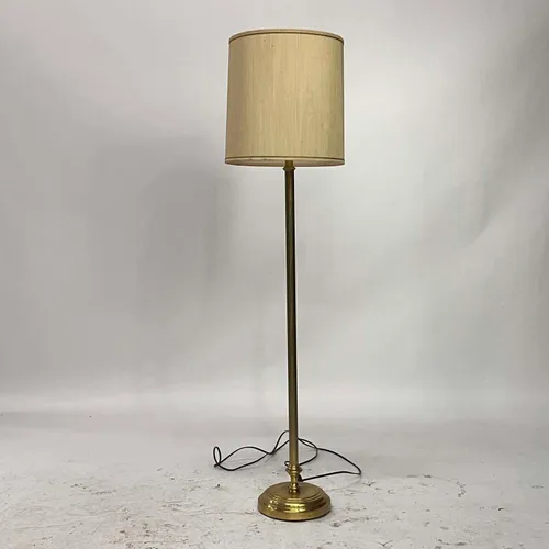 Gold Brass Floor Lamp with Cream Shade - LI407