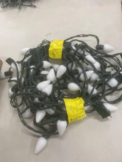 48' Green Wire White C9 String Lights