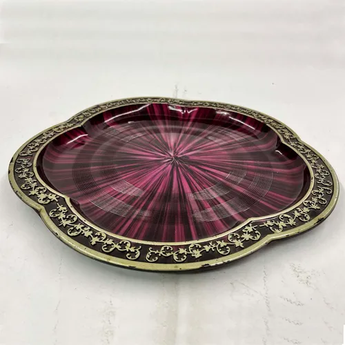 Magenta Burst Tray with Gold Edge - TR410