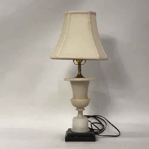 Antique Italian White Marble Urn Table Lamp - LI190