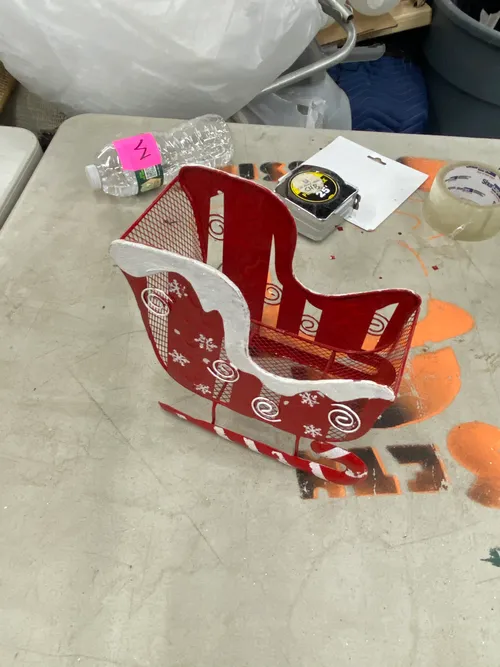 Red Swirl Tabletop Sleigh