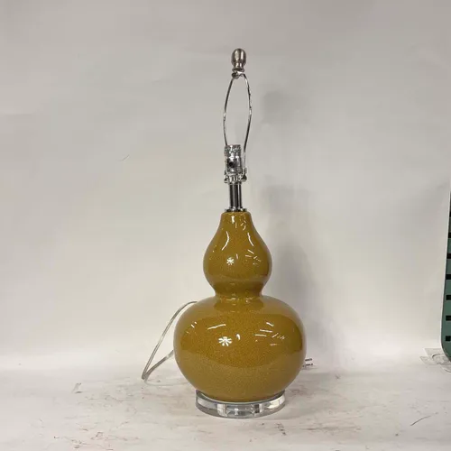 Mustard Yellow Crackle Ceramic Table Lamp - LI565