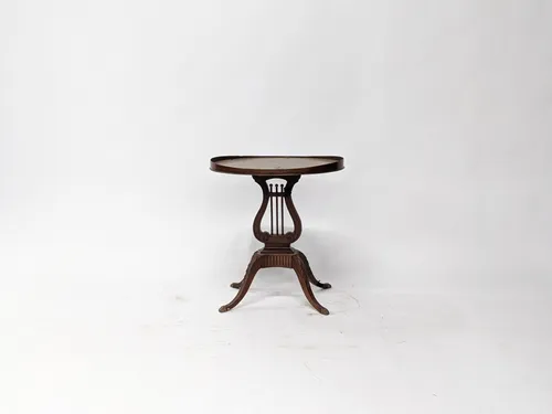 1940s Mersmann Lyre Base Mahogany Side Table