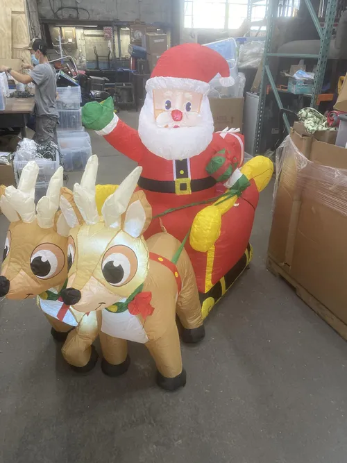 Santa Sleigh and Reindeer Inflatable