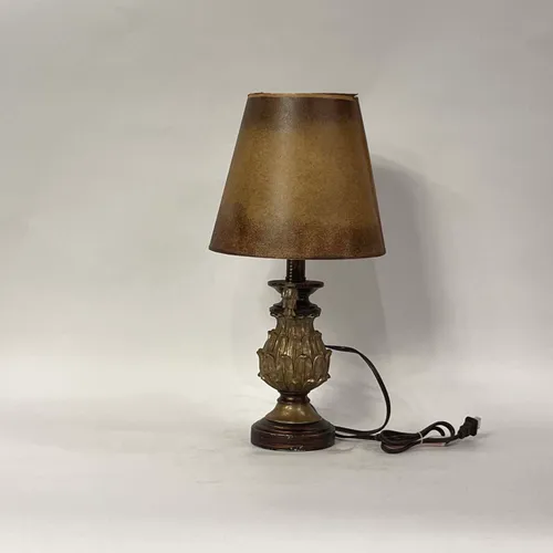 Bronze Pineapple Table Lamp with Brown Shade - LI113