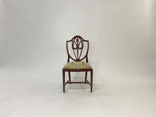 Hepplewhite Shield Back Gold Seat Dining Chair