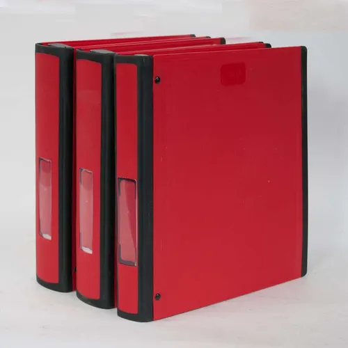 Red Plastic Binder with Built-in Folder & Paper - OF333