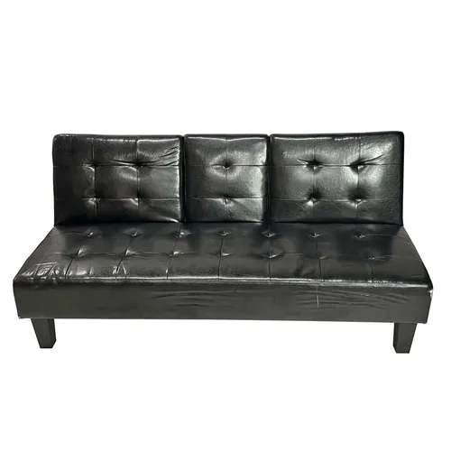 Black Faux Leather Futon Sofa Bed