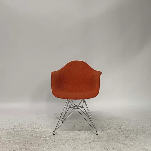 Mid-Century Orange Upholstered Shell Chair - SE2974