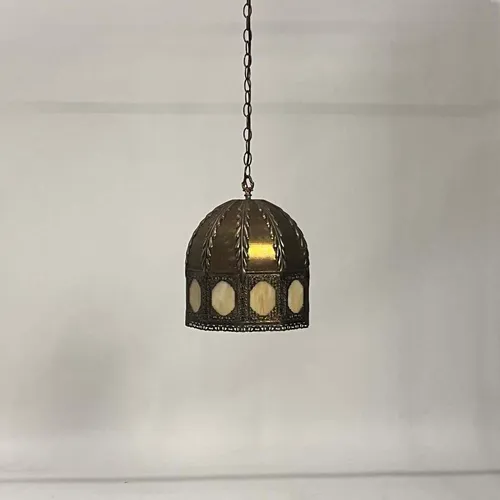 Ornate Medieval Brass Dome Pendant - LI444