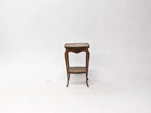 Antique French 19th Century Side Table with Gallery Edge