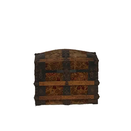 Vintage Floral Upholstered Wood Trunk - CG22882