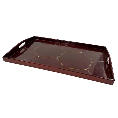 Red Wooden Tray - TR379