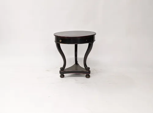 Black Regency Side Table with Drawer