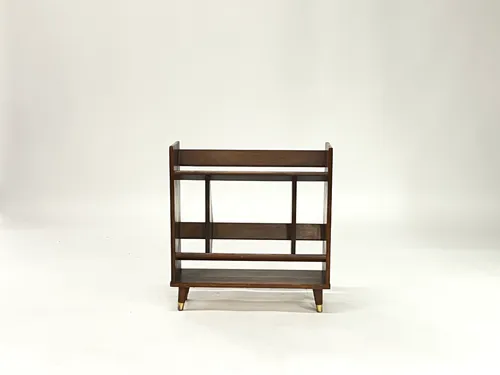 Mid-Century Modern Walnut Low Bookshelf