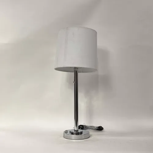 Chrome Table Lamp with White Shade - LI253