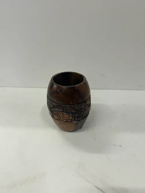 Wooden Cup with Carvings