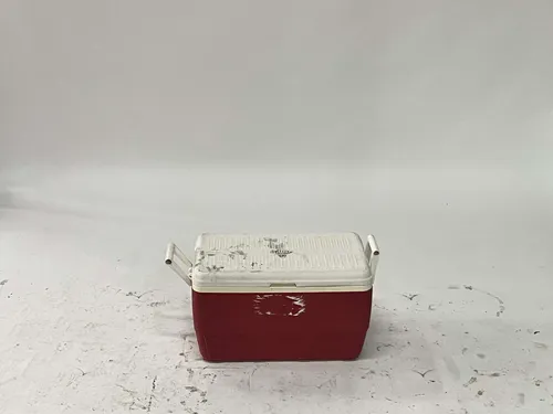 Distressed Red & White Igloo Family Cooler with Handles