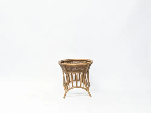 Woven Bamboo & Wicker Petal End Table