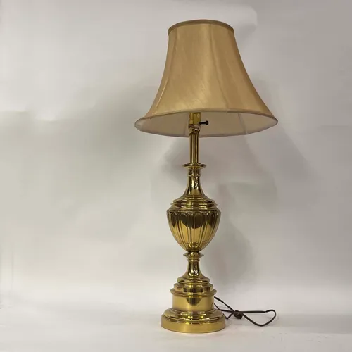 Traditional Brass Gold Lamp with Beige Shade - LI237