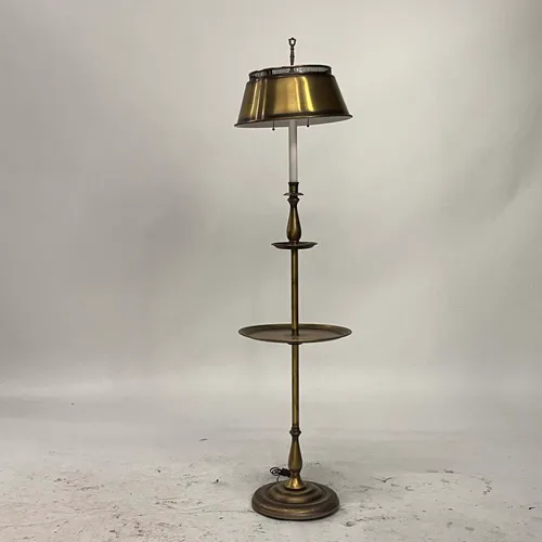 Antique Brass Floor Lamp End Table - LI392