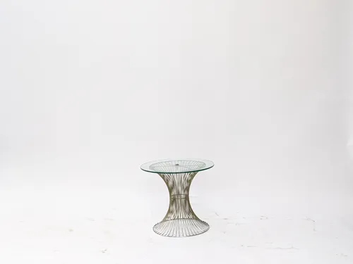 Modern Wire & Glass Martini Side Table