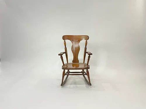 Wooden Fiddleback Rocking Chair