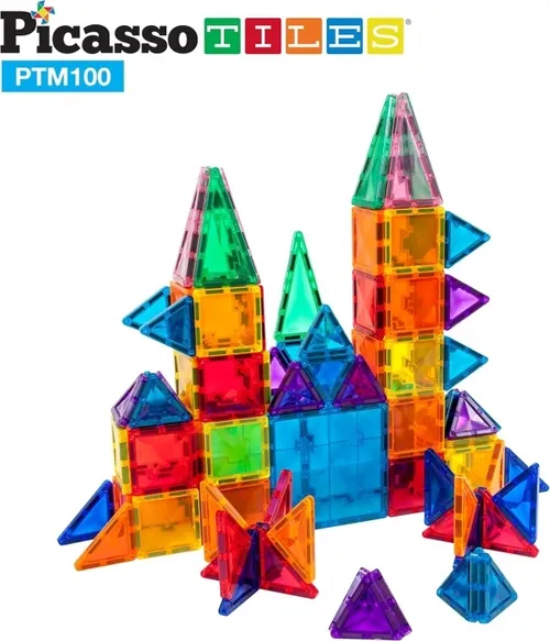 100 Pcs Magnetic Tiles Picasso Building Block