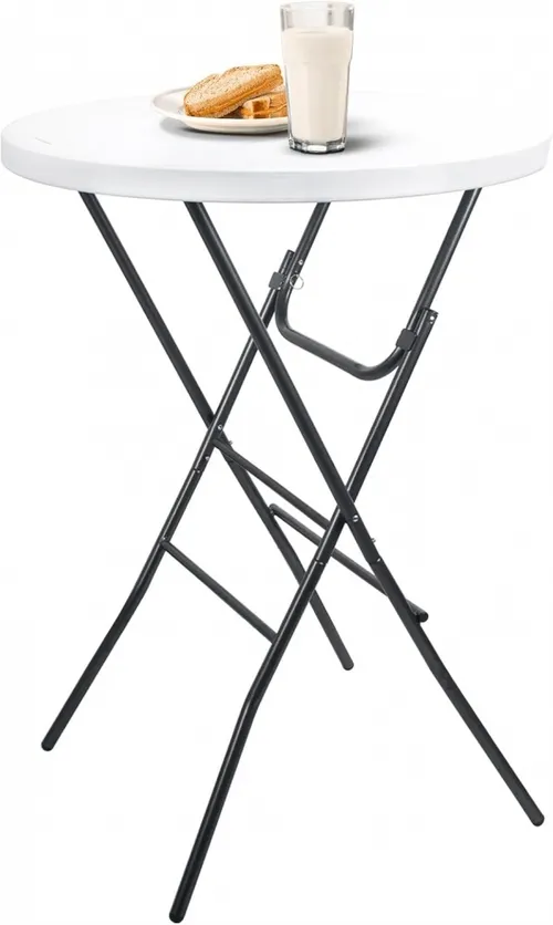Round Cocktail Table White High Top Folding Table