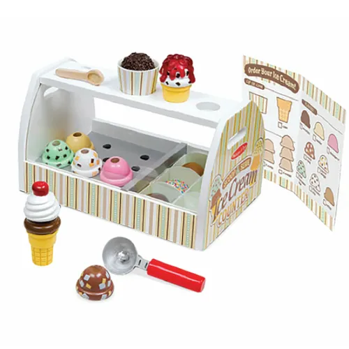 Melissa & Doug Wooden Ice Cream Scoop and Serve Set