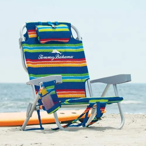 Foldable Beach Chair - Backpack Carry Style - Colors Vary - Tommy Bahama & the Like Brands