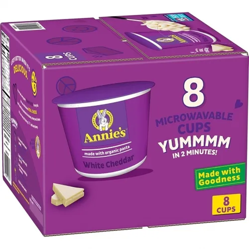Annie's White Cheddar Microwave Mac & Cheese with Organic Pasta, 8 Ct