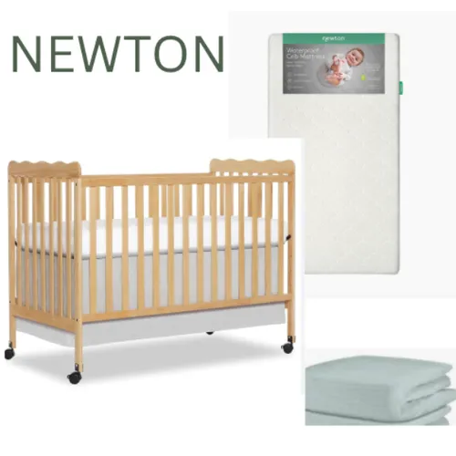 Newton Mattress & Full Size Crib with 1 Sheet