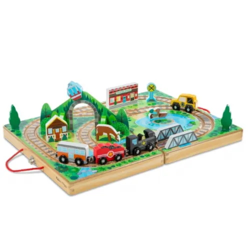 Wooden Take-Along Train & Rail Road Tabletop