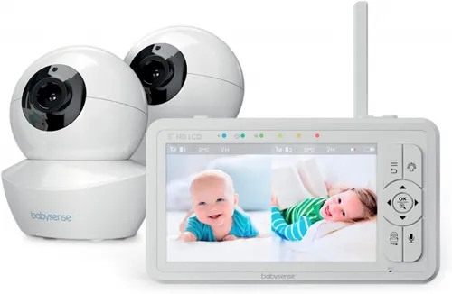 TWO Cameras - Baby Sense Dual Split-Screen Baby Monitor - Great for Twins