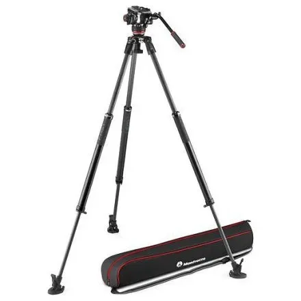 Manfrotto 504x fluid videó fej 635 fast karbon szimpla lábú állvánnyal