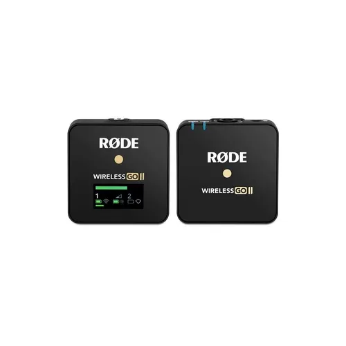  Rode 1-es szett Wireless GO II Single ultra kompakt digitális vezeték nélküli mikrofon rendszer két csatornás vevővel, egy adóval, adóba épített mikrofonnal