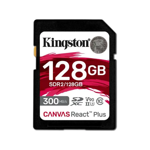 Kingston 300Mb/s 128GB Canvas React Plus SDXC  UHS-II/U3/C10