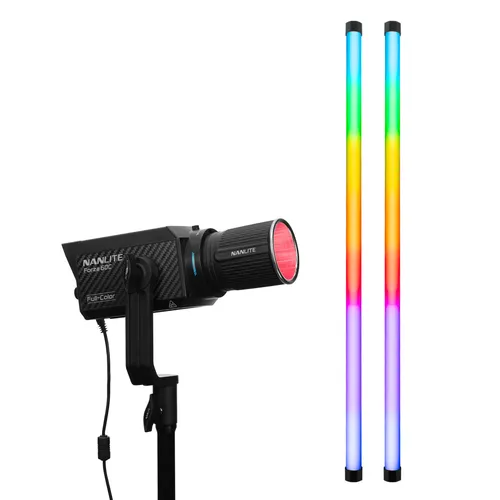 60W+32W NANLITE RGB LED lámpa SZETT (NANLITE Forza 60C RGBLAC led lámpa + 2x NANLITE PavoTube II 30X RGB led fénycső